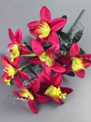 Букет орхидей 7гр 43см  (жел б-роз роз крас борд фиол)